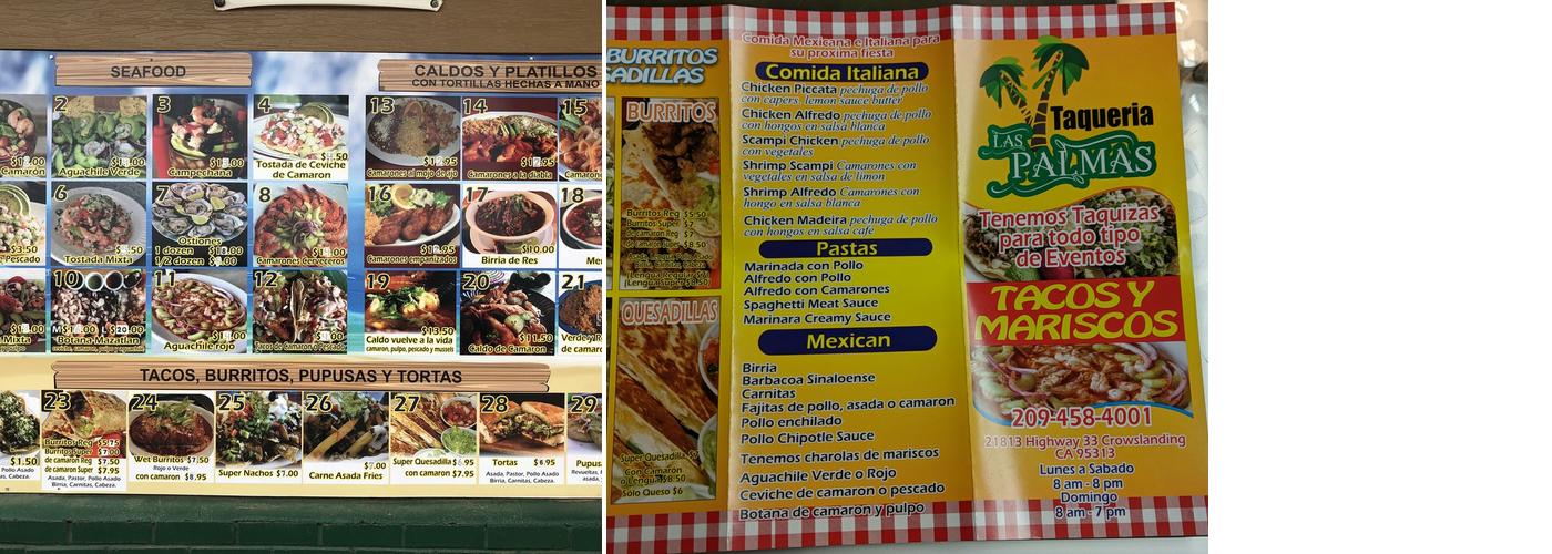 Las Palmas Taco Stand Menu