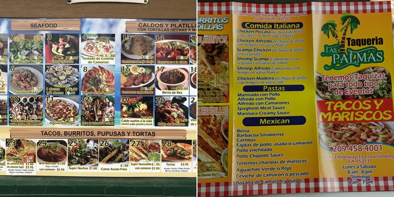 Las Palmas Taco Stand Menu