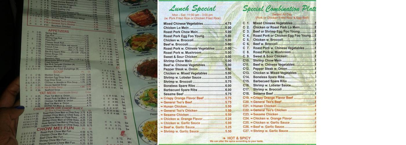 Good Taste Menu