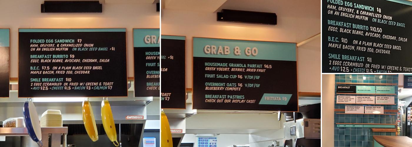 Smile To Go Menu