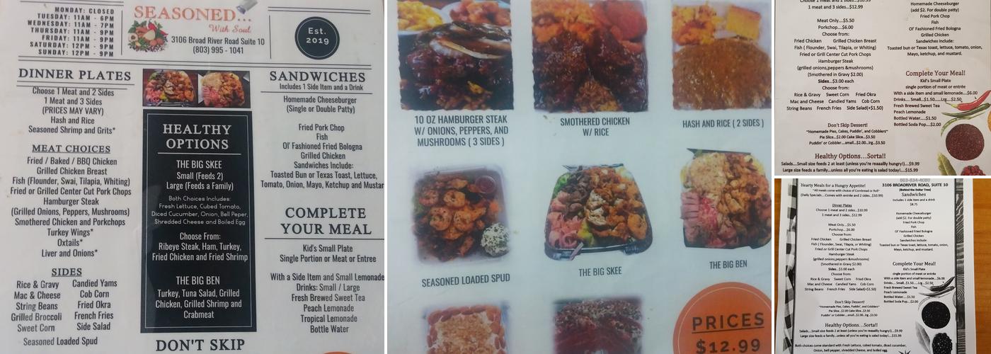 Seasoned with Soul... Menu