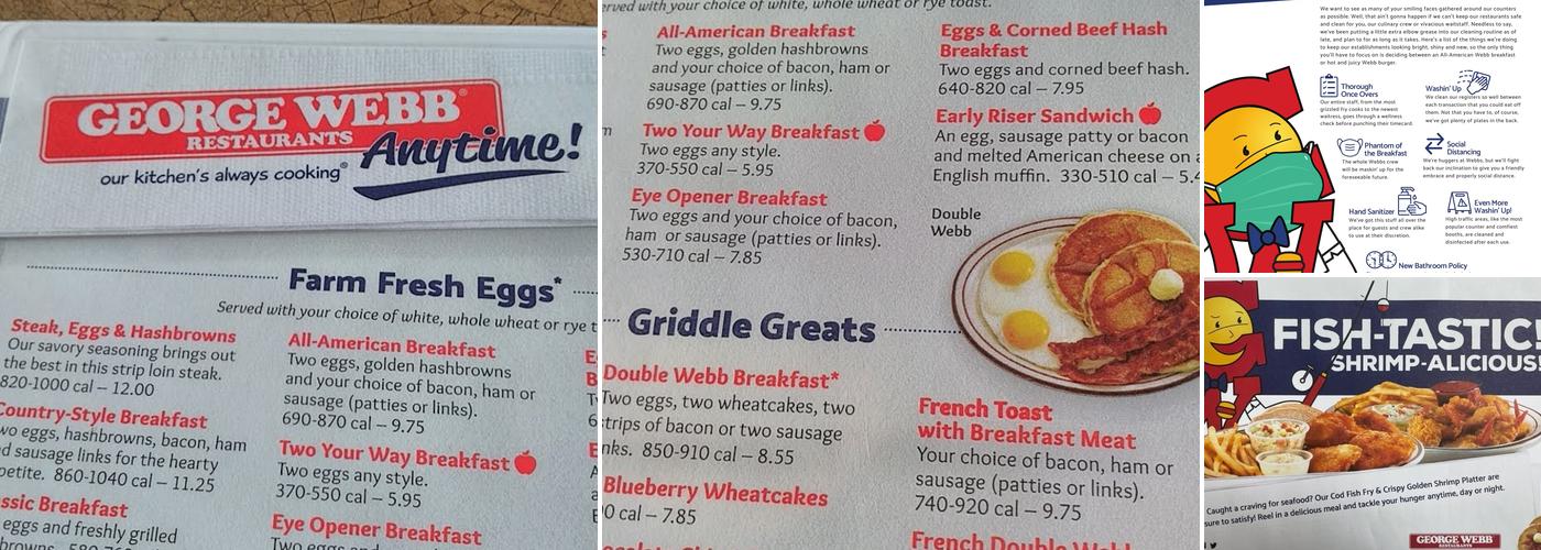 George Webb Restaurant Menu