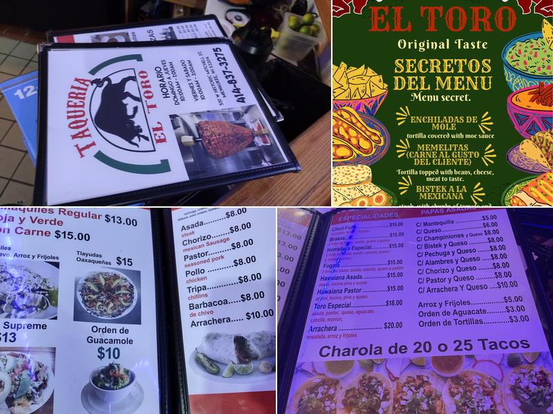 Taqueria El Toro Menu