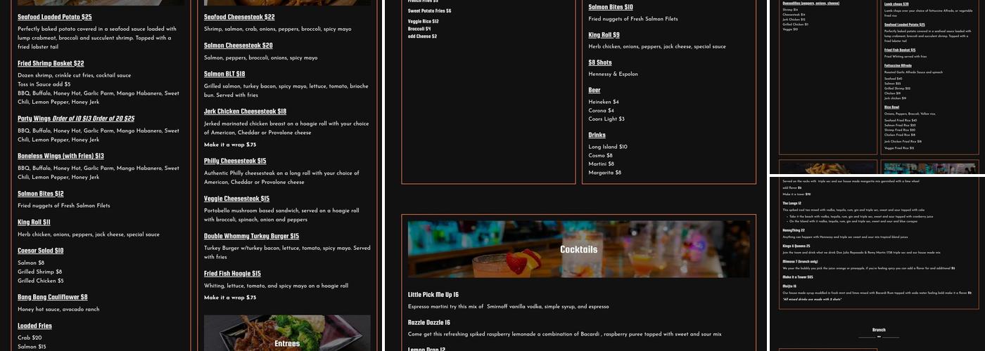 A King’s Cafe Menu