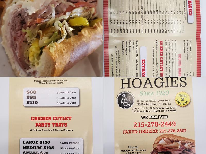 Ricci's Hoagies Germantown Avenue Menu