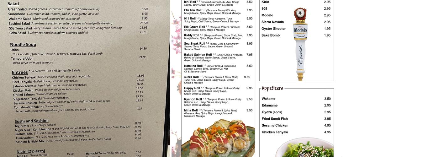 Sushi Bar Menu