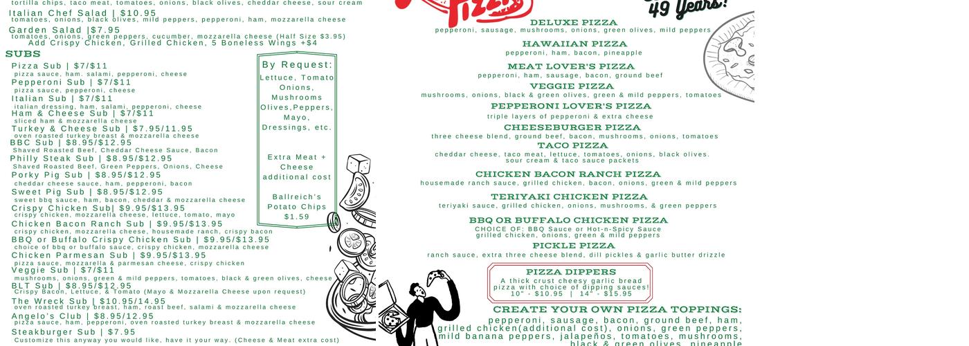 Chip's Pizza & Subs Menu