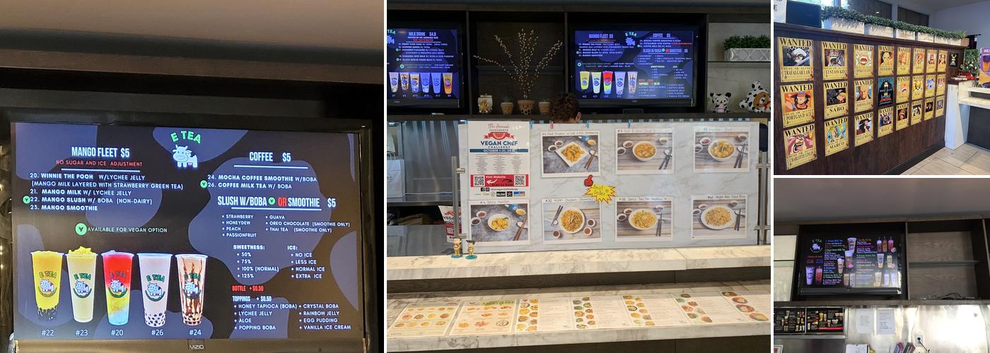 E Tea Menu