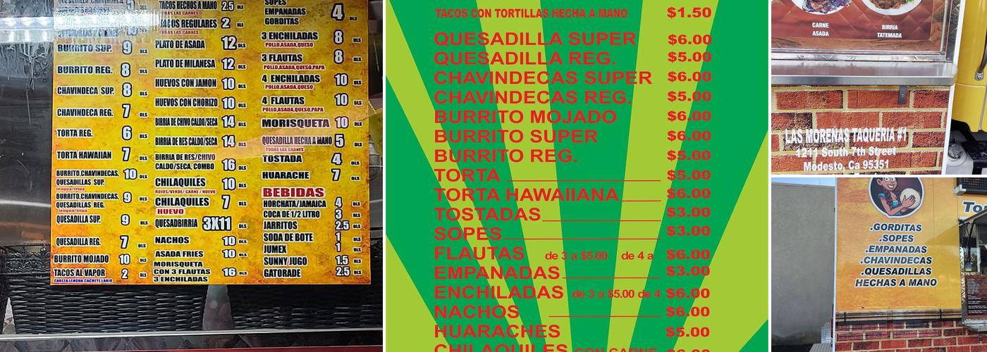 Las Morenas Taqueria Menu