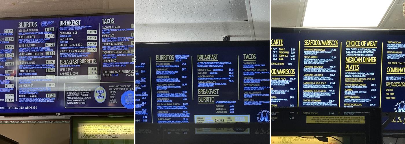 Ice cream/Taquería Los Dos Gallos Menu