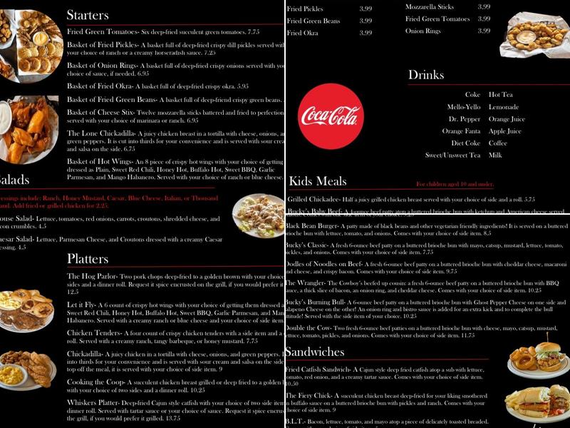 Bucky's Bistro Catering and Concessions Menu