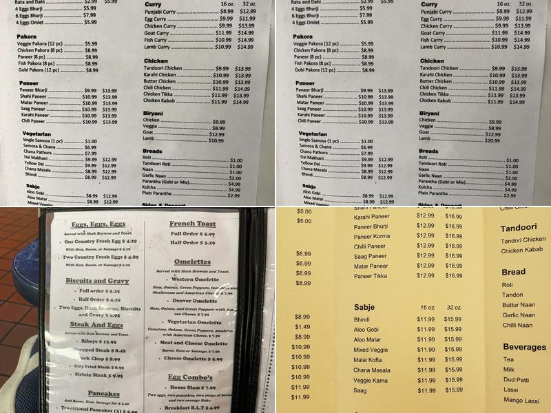 Warren American, Mexican, and Indian Restaurant Menu