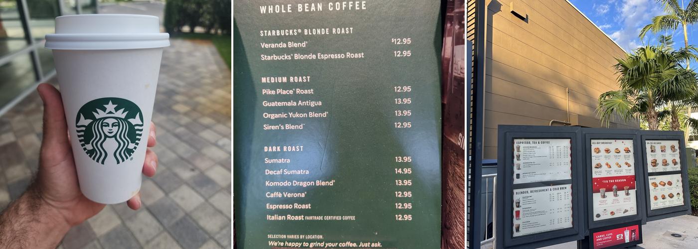 Starbucks Menu
