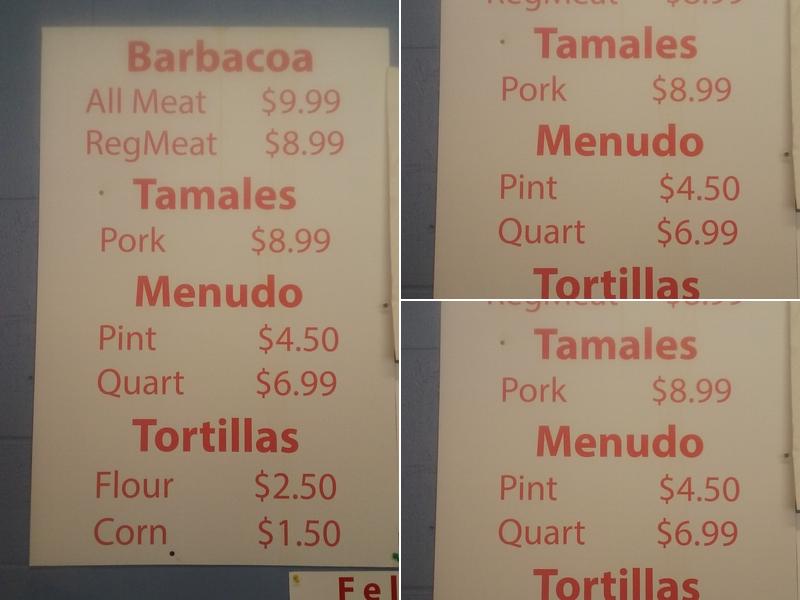 Felipes Tacos , Barbacoa & Tamales Menu