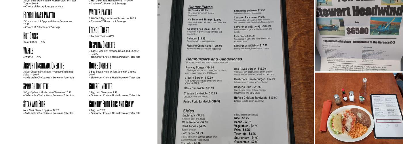 Don Reyes Airport Cafe Menu