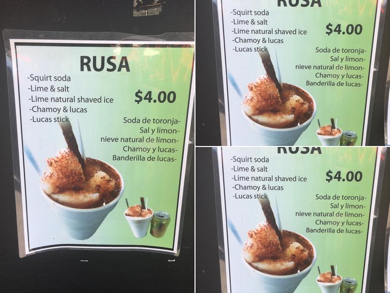 El Cachanilla Shaved Ice Menu