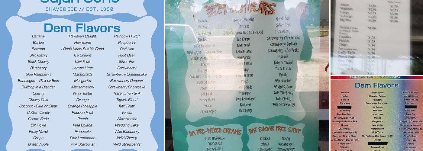 Cajun Cone Menu