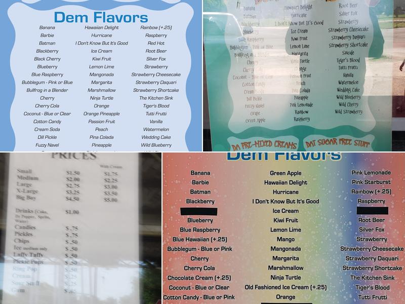 Cajun Cone Menu