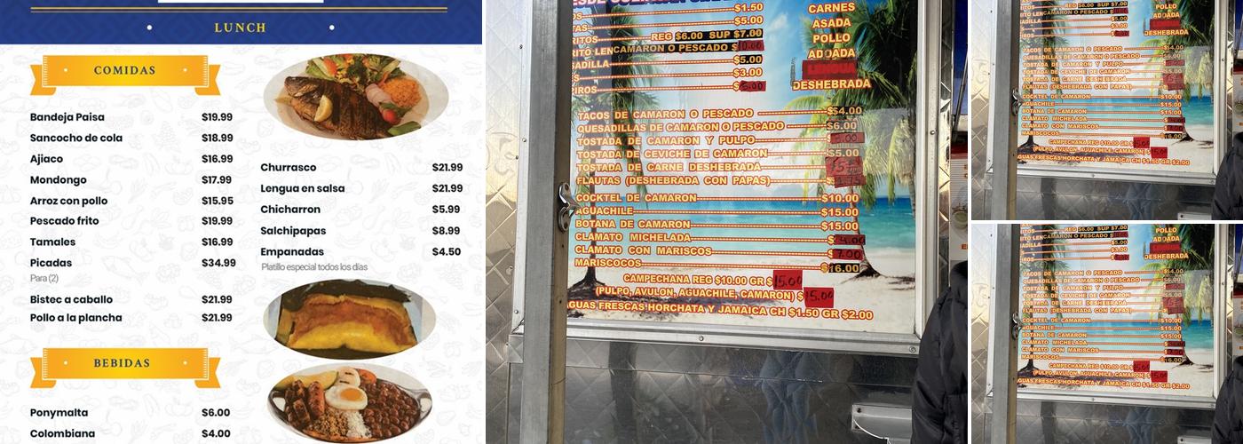 Sabor De Mi Tierra Menu