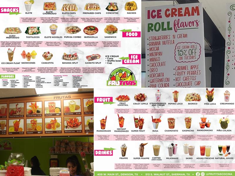 Frutitas Menu