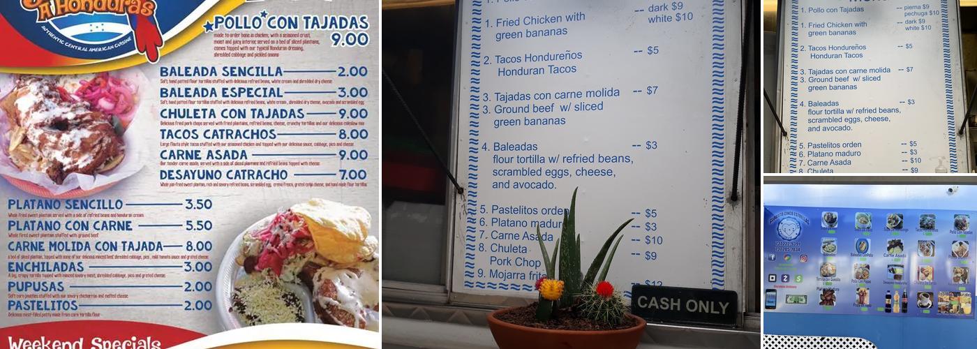 Comida Hondureña Menu