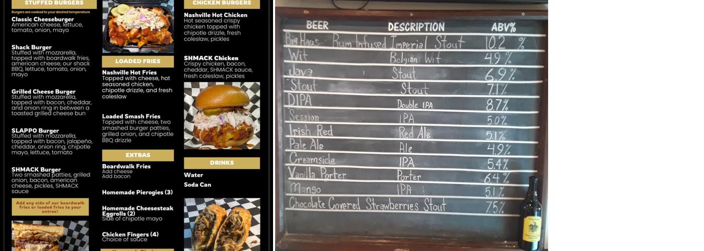 Revere Brewery Menu