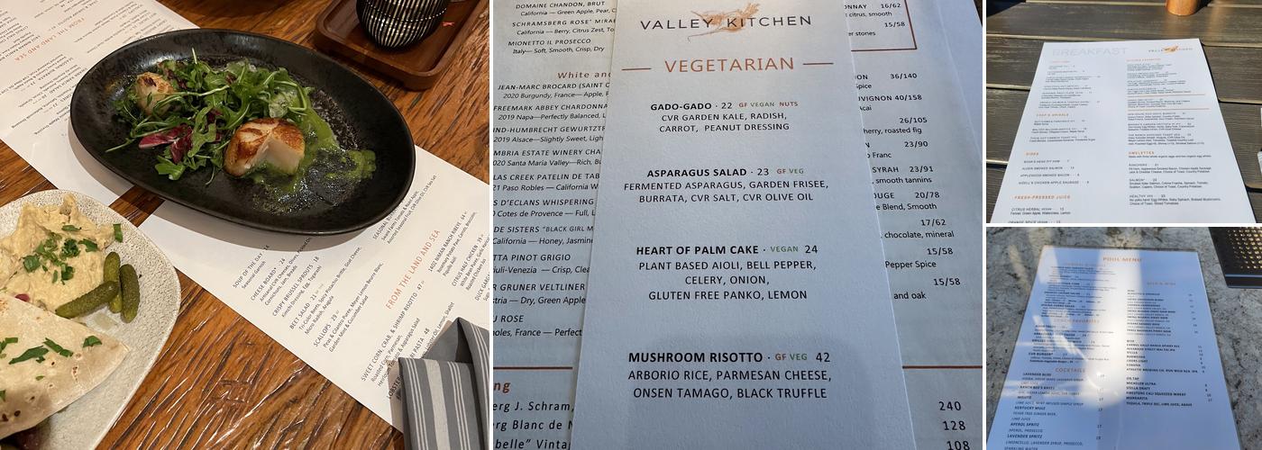 The Valley Kitchen Menu