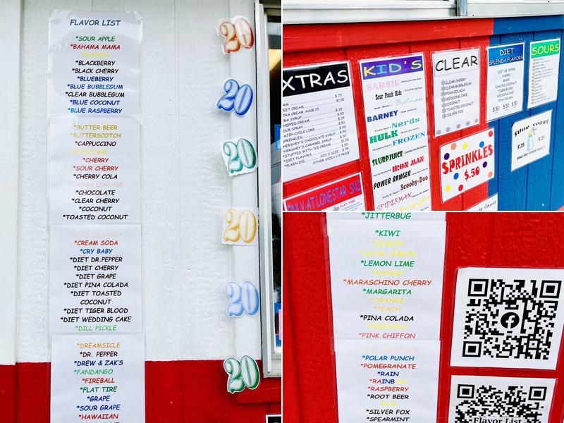 LoneStar Sno - The Original Aledo Snow Cone Stand Menu