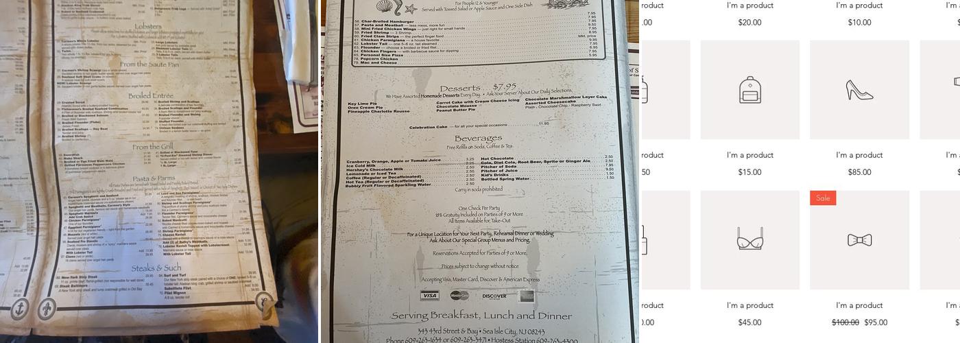 Carmens Lobster Pool Inc Menu