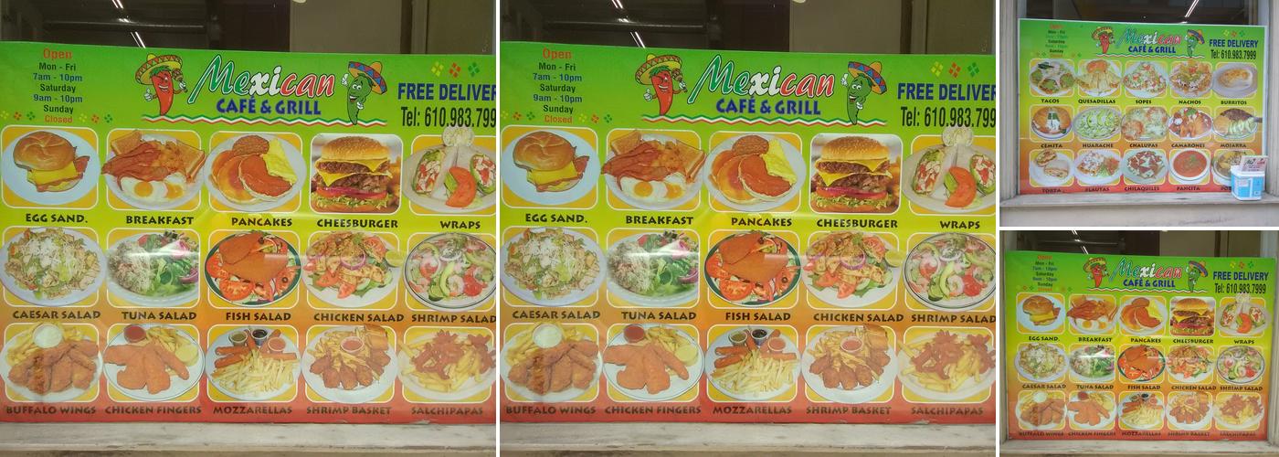 Mexican cafe and grill Menu