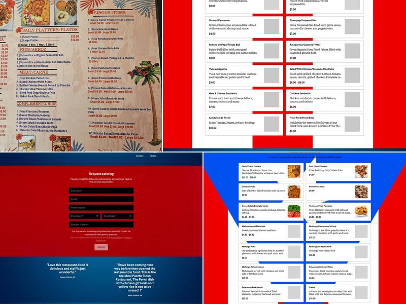 Antojitos Criollos Puertoriqueno Menu