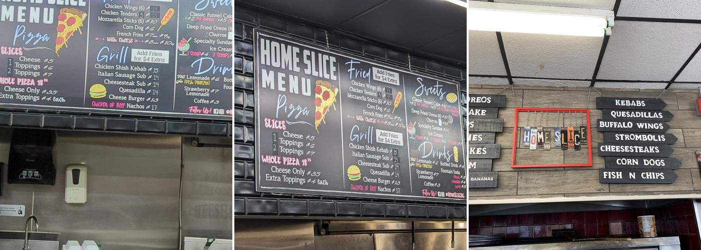 Home Slice Menu