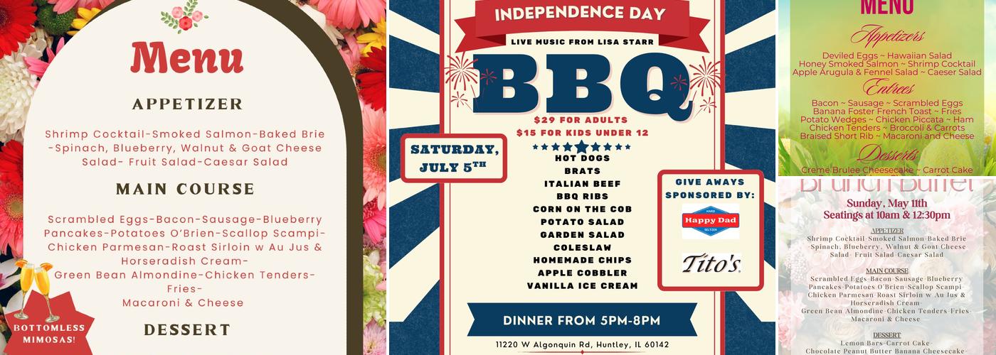 Pinecrest Restaurant Menu