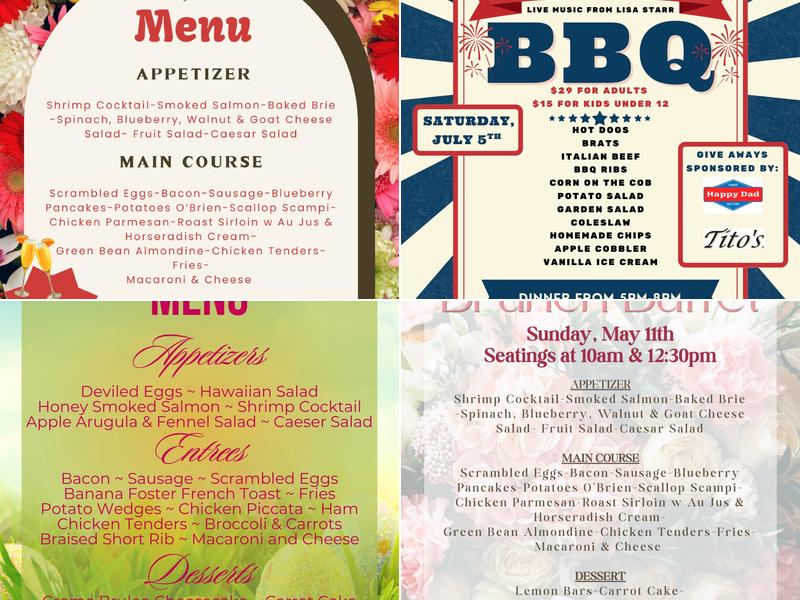 Pinecrest Restaurant Menu