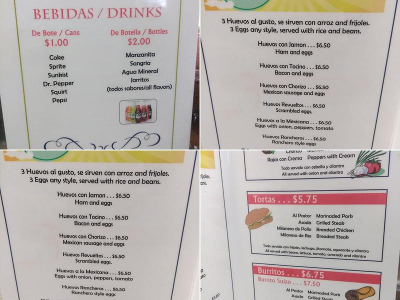 Reynitas Taqueria Menu