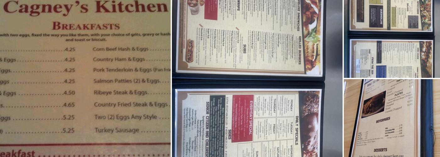 Cagney's Kitchen Midway Menu