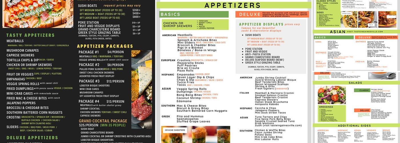 ZEN Creative Catering Menu