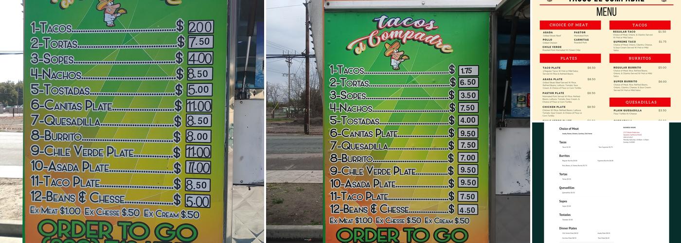 Lonchera Tacos El Compadre Menu