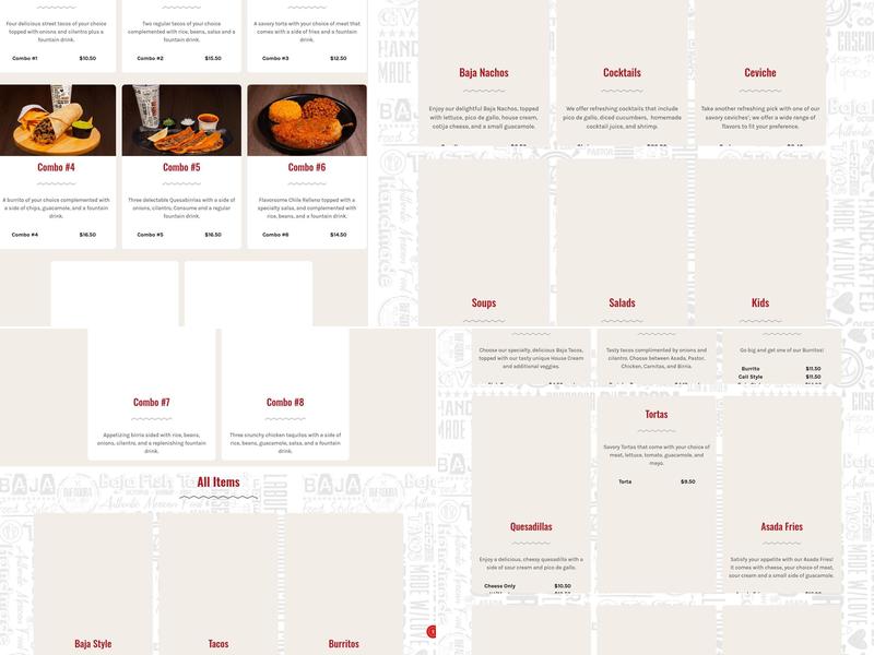 La Bufadora Baja Grill Ontario Menu