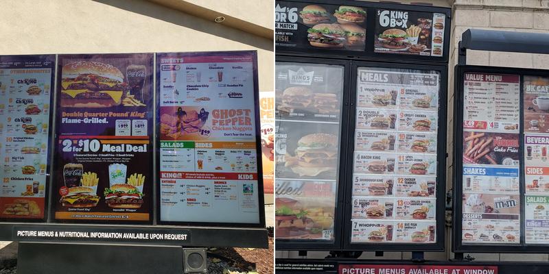 Burger King Menu