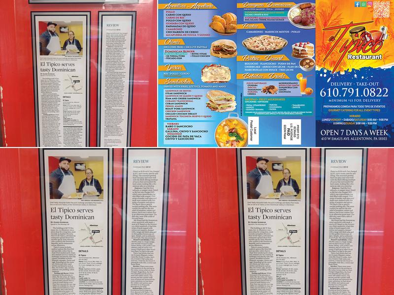 El Tipico Restaurant Menu