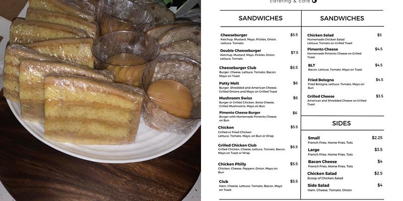 Emily’s Catering and Cafe Menu