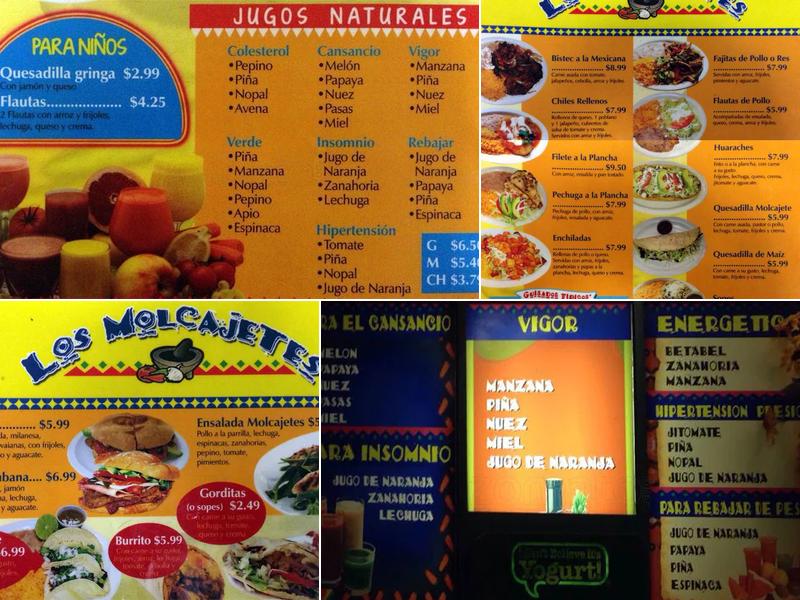 Molcajetes Menu