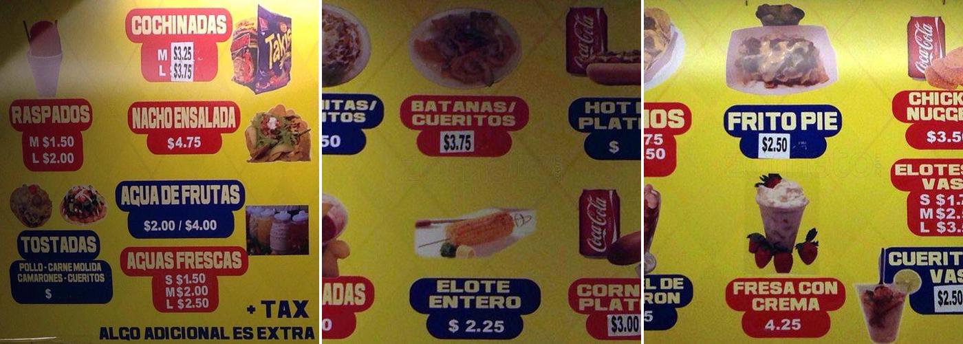 Elotes Etc. Menu