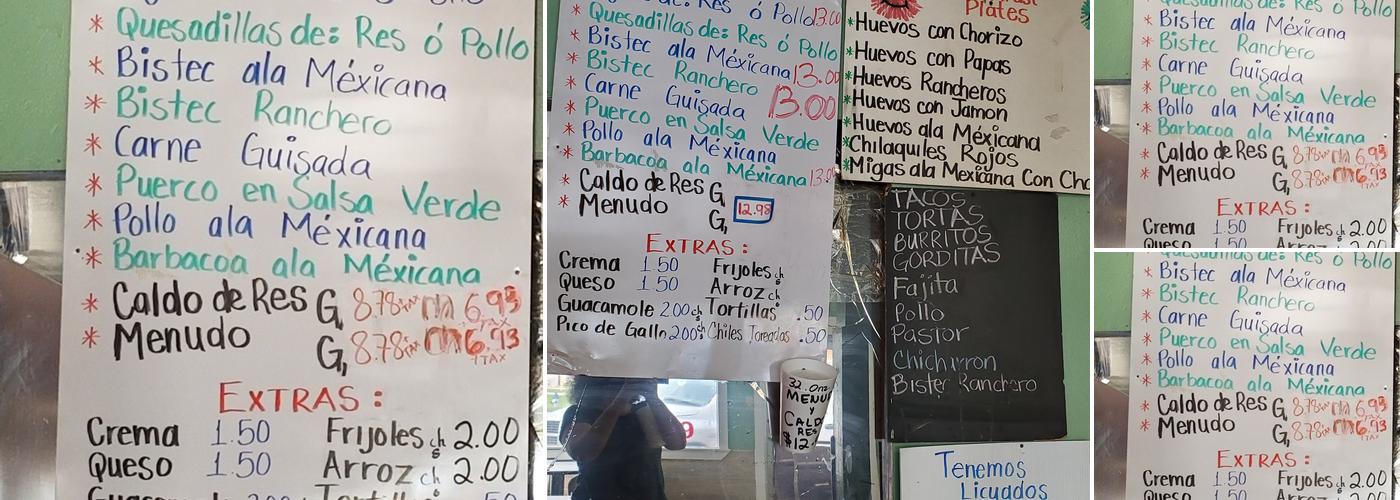 Taqueria Y Bakery RioVerde Menu
