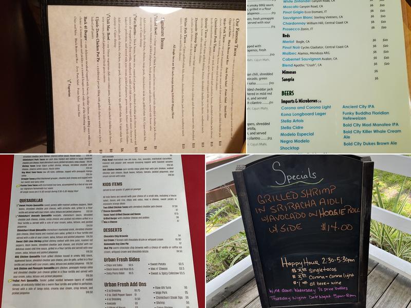 Back 40 Urban Cafe Menu