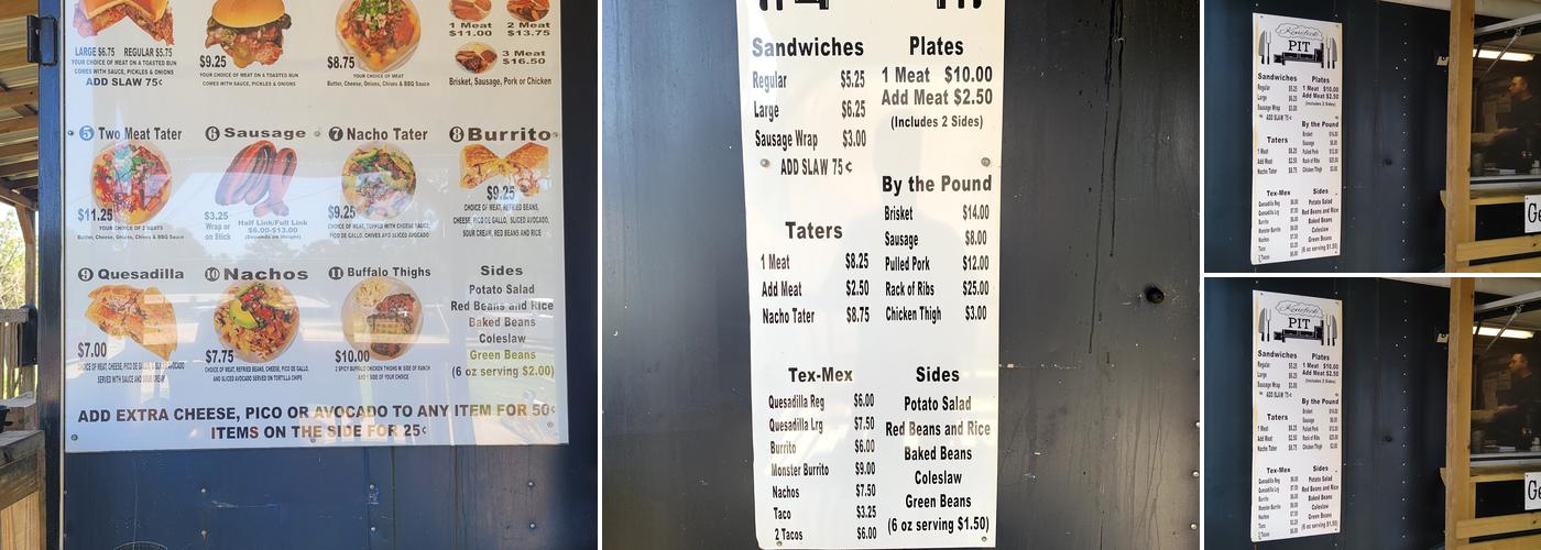 Kenefick Pit Menu