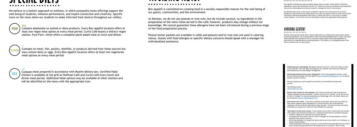 Huffman Dining Hall Menu