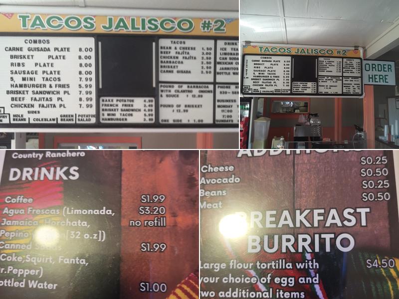 Tacos Jalisco Menu