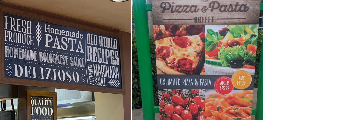 Pizza & Pasta Buffet Menu